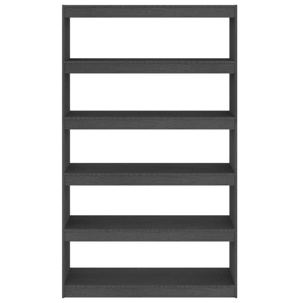 vidaXL Book Cabinet/Room Divider Grey 100x30x167.5 cm Solid Pinewood