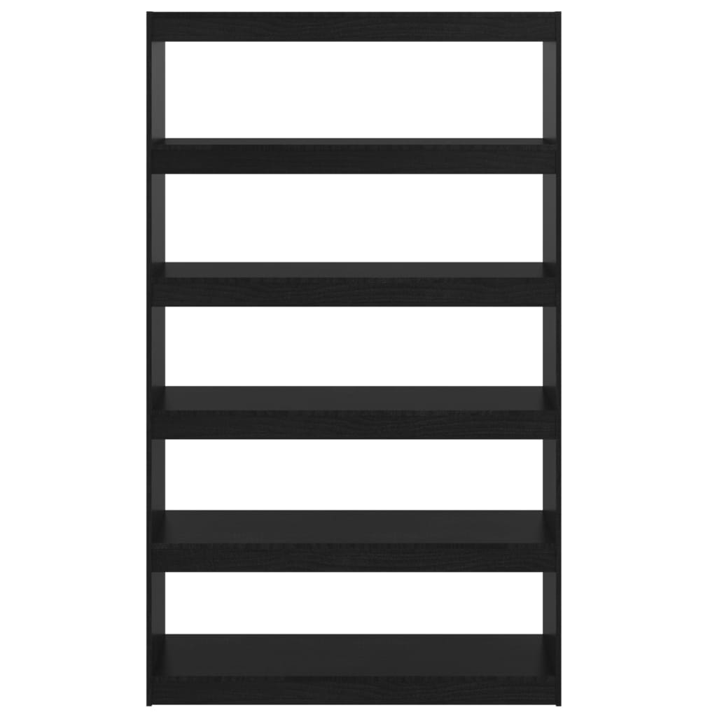 vidaXL Book Cabinet/Room Divider Black 100x30x167.5 cm Solid Pinewood