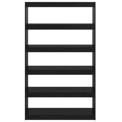 vidaXL Book Cabinet/Room Divider Black 100x30x167.5 cm Solid Pinewood