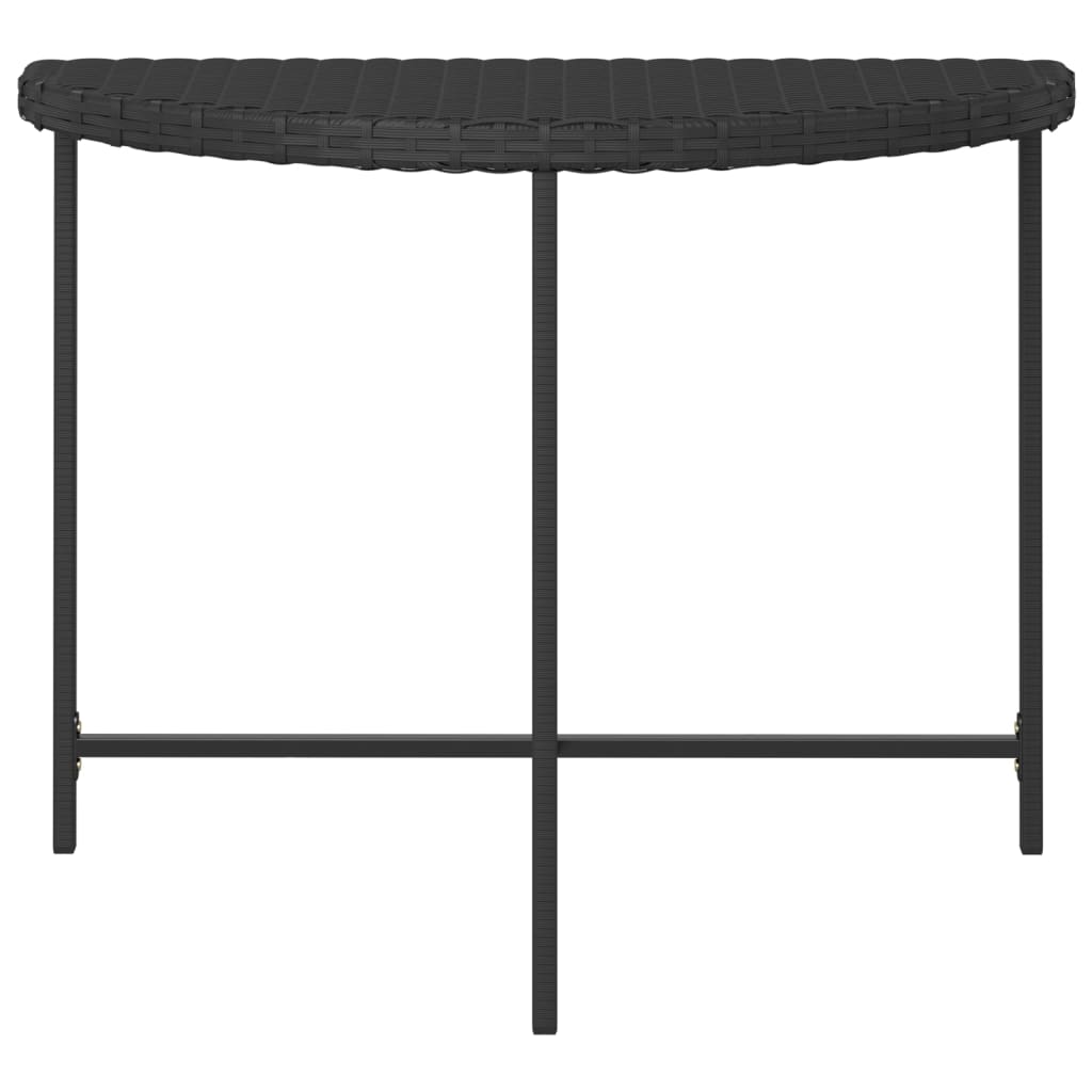 vidaXL Garden Table Black 100x50x75 cm Poly Rattan
