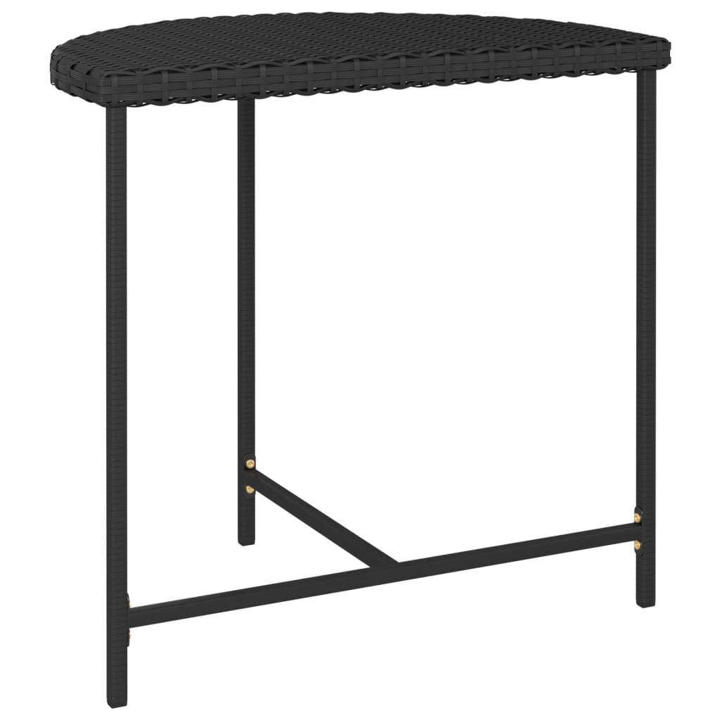 316654 vidaXL Garden Table Black 80x50x75 cm Poly Rattan