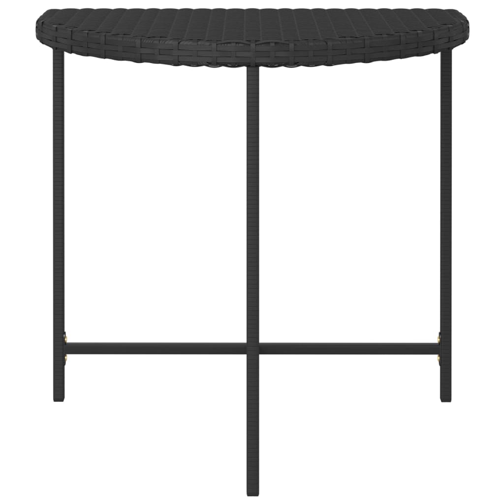 316654 vidaXL Garden Table Black 80x50x75 cm Poly Rattan