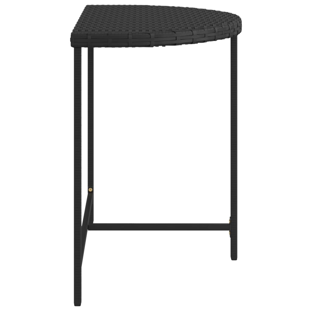 316654 vidaXL Garden Table Black 80x50x75 cm Poly Rattan
