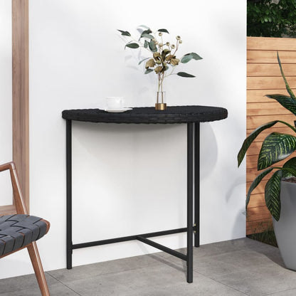 316654 vidaXL Garden Table Black 80x50x75 cm Poly Rattan