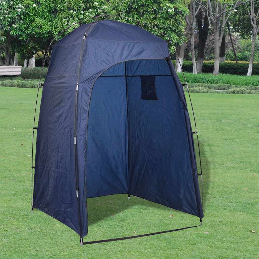 vidaXL Portable Camping Toilet with Tent 10+10 L - Grey - 130 x 130 x 210 cm