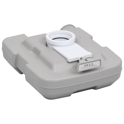 vidaXL Portable Camping Toilet with Tent 10+10 L - Grey - 130 x 130 x 210 cm