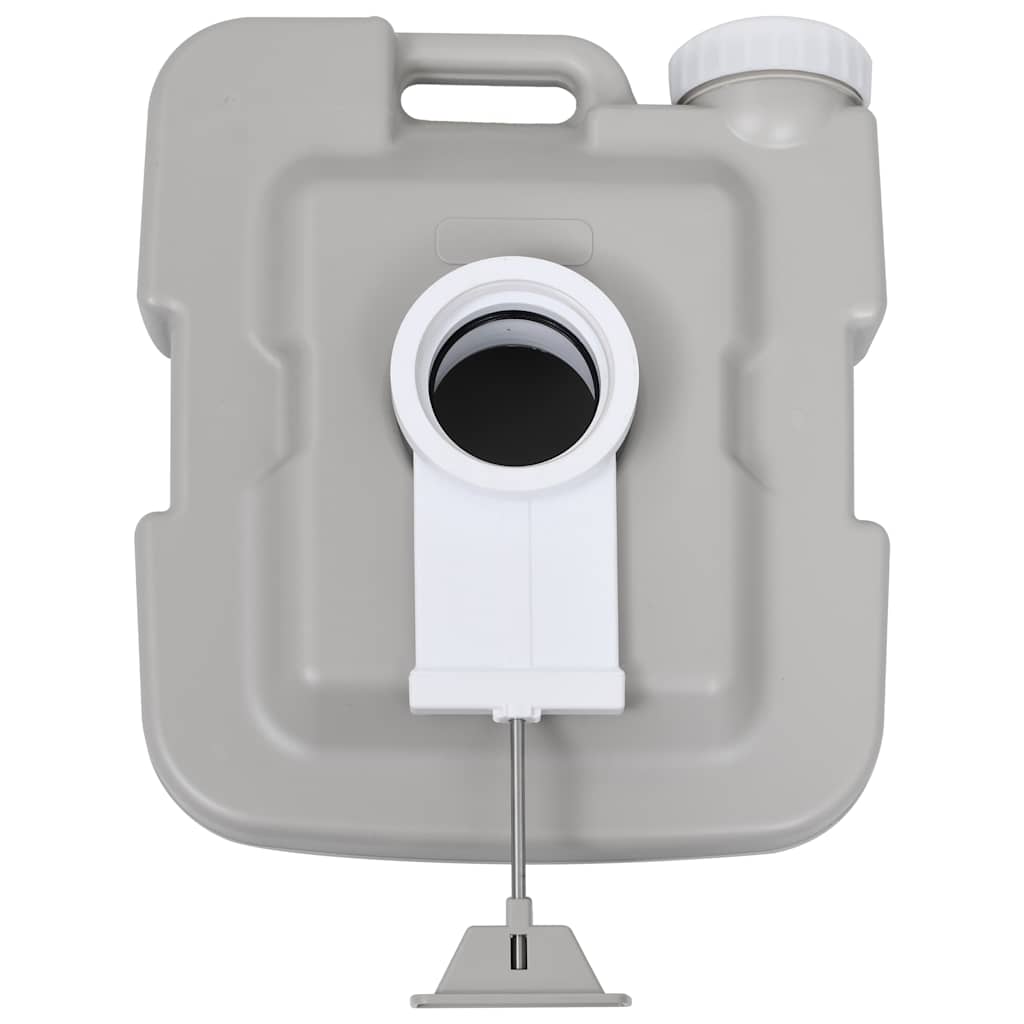 vidaXL Portable Camping Toilet with Tent 10+10 L - Grey - 130 x 130 x 210 cm