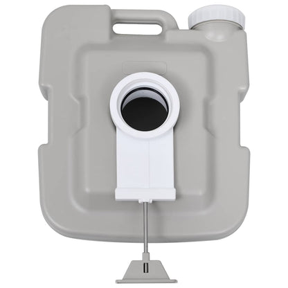 vidaXL Portable Camping Toilet with Tent 10+10 L - Grey - 130 x 130 x 210 cm