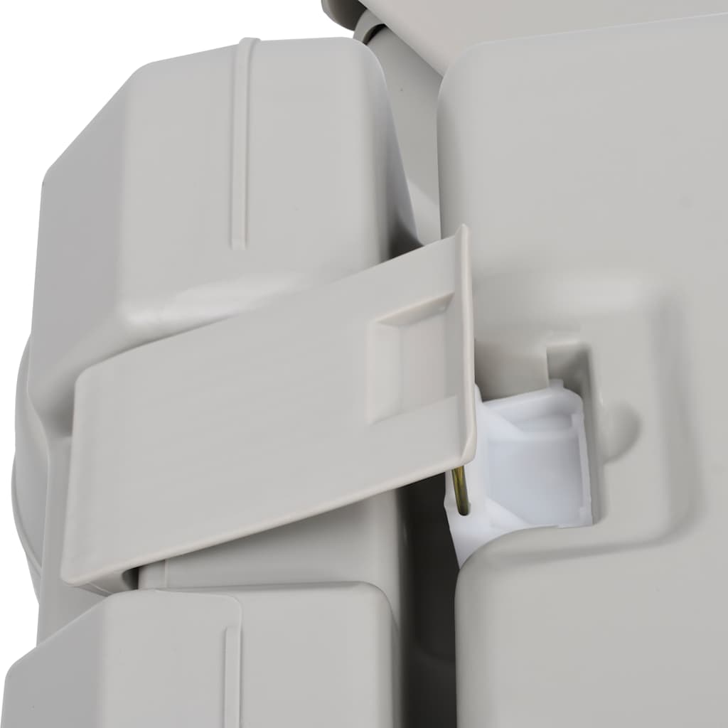 vidaXL Portable Camping Toilet with Tent 10+10 L - Grey - 130 x 130 x 210 cm