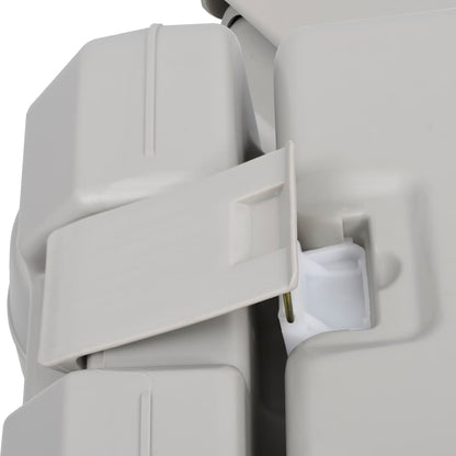 vidaXL Portable Camping Toilet with Tent 10+10 L - Grey - 130 x 130 x 210 cm
