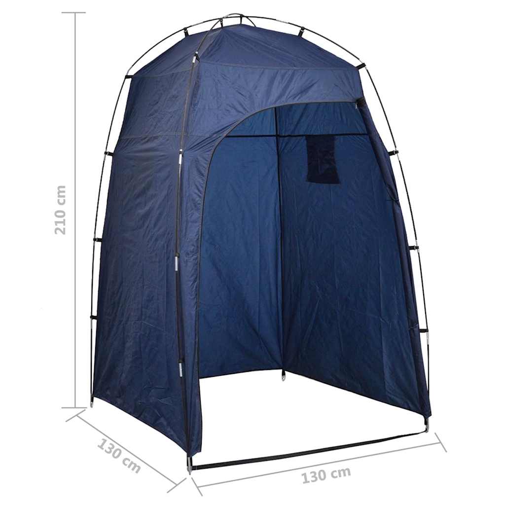 vidaXL Portable Camping Toilet with Tent 10+10 L - Grey - 130 x 130 x 210 cm