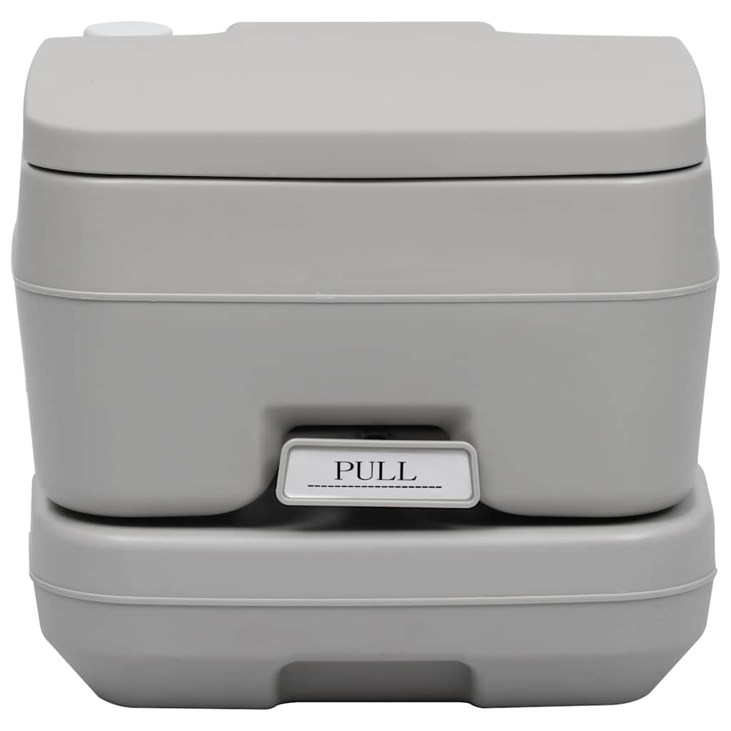 vidaXL Portable Camping Toilet with Tent 10+10 L - Grey - 130 x 130 x 210 cm