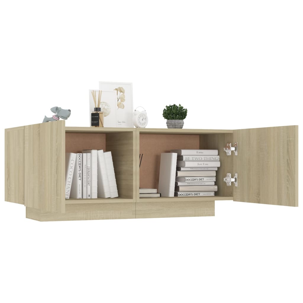 vidaXL Bedside Cabinet Sonoma Oak 100x35x40 cm Engineered Wood - Brown
