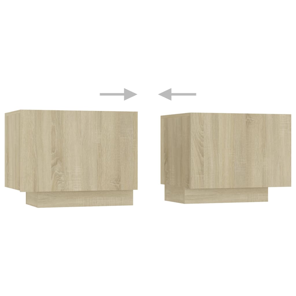 vidaXL Bedside Cabinet Sonoma Oak 100x35x40 cm Engineered Wood - Brown