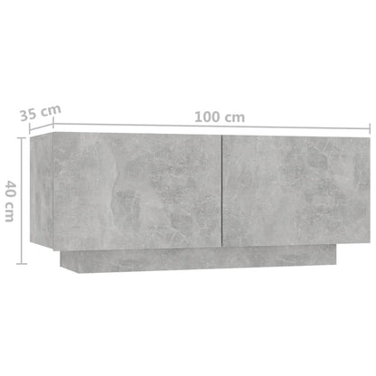 vidaXL Bedside Cabinet Concrete Grey 100x35x40 cm Engineered Wood