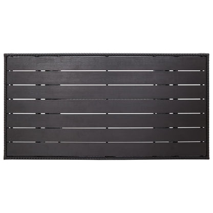 vidaXL Garden Table Black 120x70x66 cm Poly Rattan