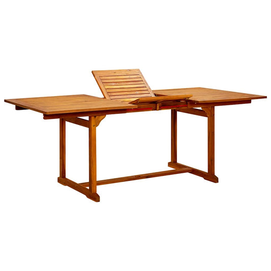vidaXL Garden Dining Table (150-200)x100x75 cm Solid Acacia Wood - Brown - 200 x 100 x 75 cm