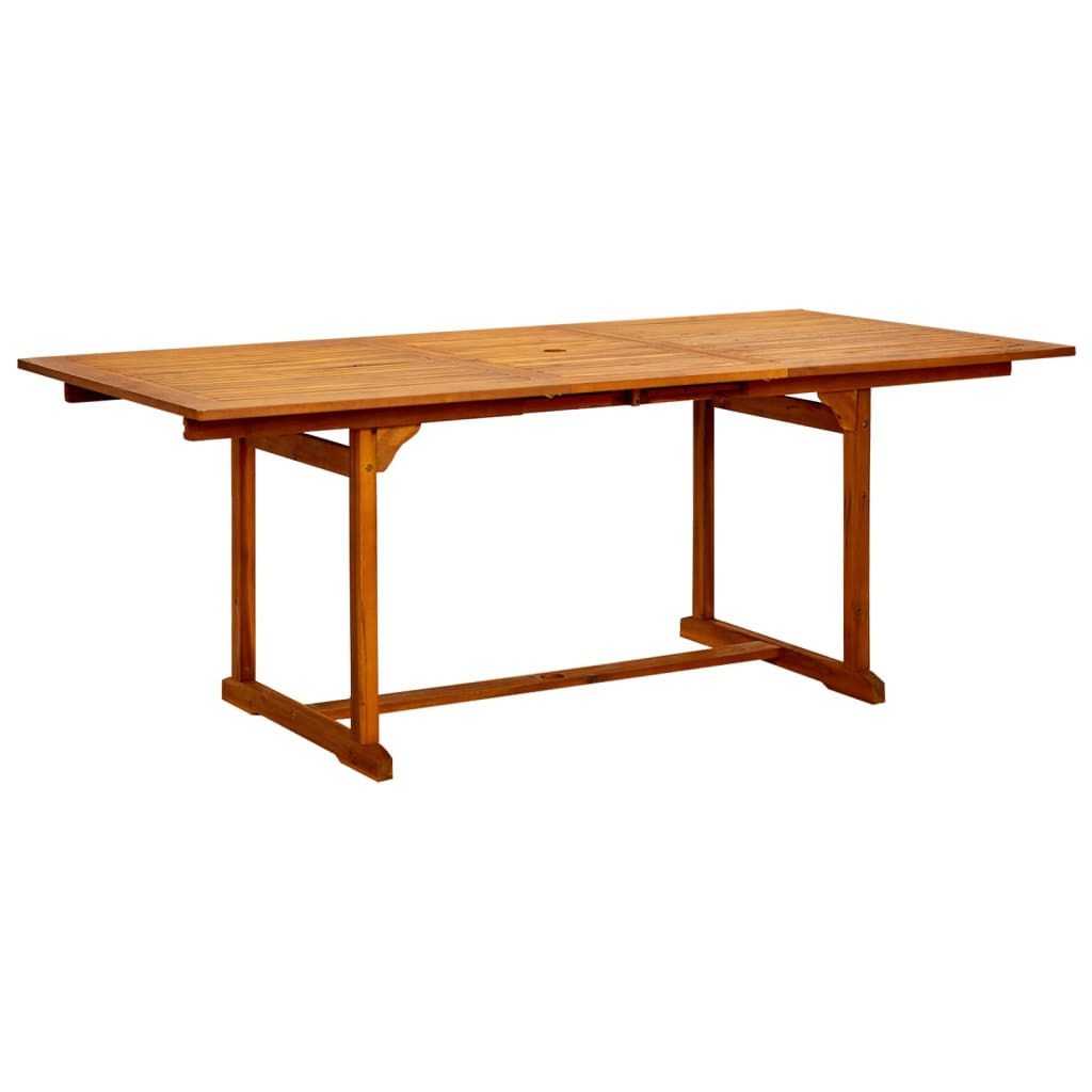 vidaXL Garden Dining Table (150-200)x100x75 cm Solid Acacia Wood - Brown - 200 x 100 x 75 cm