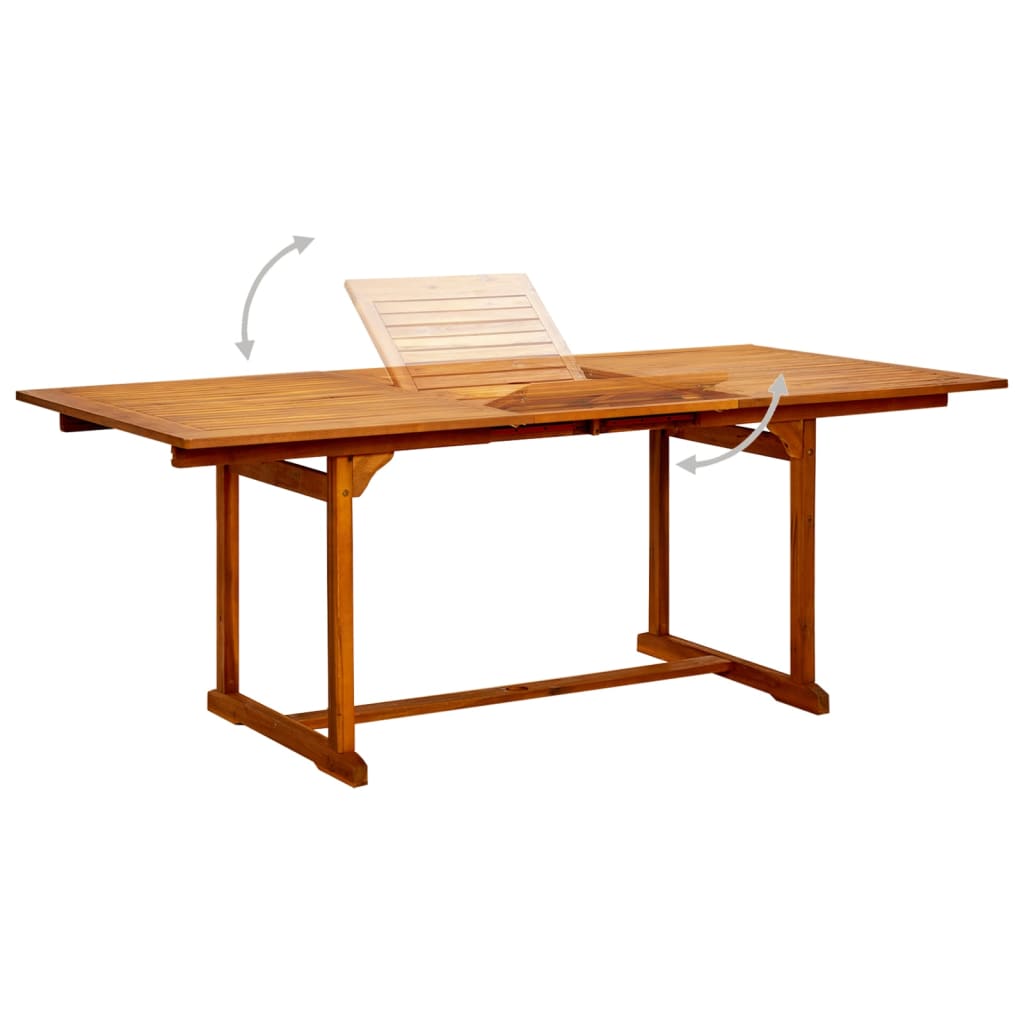 vidaXL Garden Dining Table (150-200)x100x75 cm Solid Acacia Wood - Brown - 200 x 100 x 75 cm