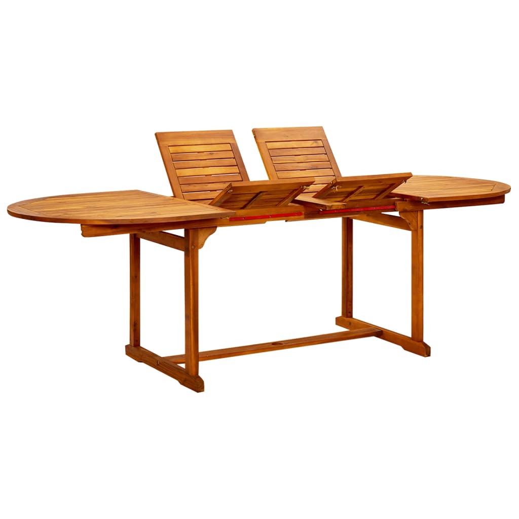 vidaXL Garden Dining Table (160-240)x100x75 cm Solid Acacia Wood - Brown - 240 x 100 x 75 cm