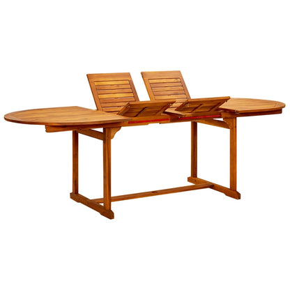 vidaXL Garden Dining Table (160-240)x100x75 cm Solid Acacia Wood - Brown - 240 x 100 x 75 cm