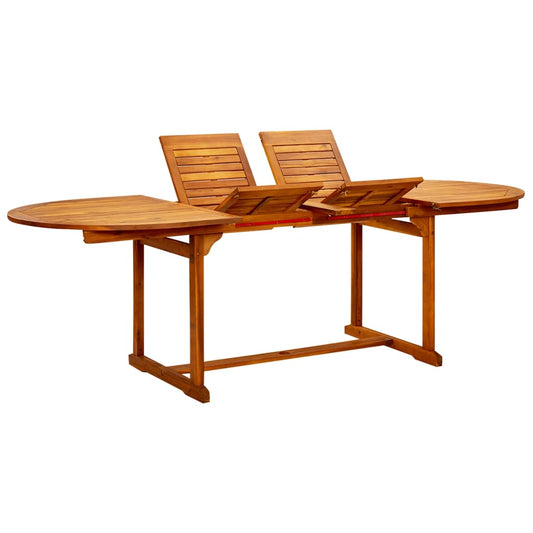 vidaXL Garden Dining Table (160-240)x100x75 cm Solid Acacia Wood - Brown - 240 x 100 x 75 cm