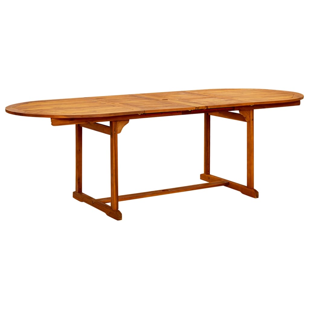vidaXL Garden Dining Table (160-240)x100x75 cm Solid Acacia Wood - Brown - 240 x 100 x 75 cm