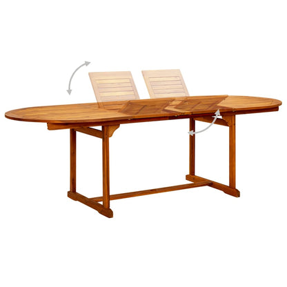 vidaXL Garden Dining Table (160-240)x100x75 cm Solid Acacia Wood - Brown - 240 x 100 x 75 cm