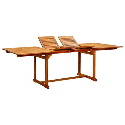 vidaXL Garden Dining Table (160-240)x100x75 cm Solid Acacia Wood - Brown - 240 x 100 x 75 cm - 23933