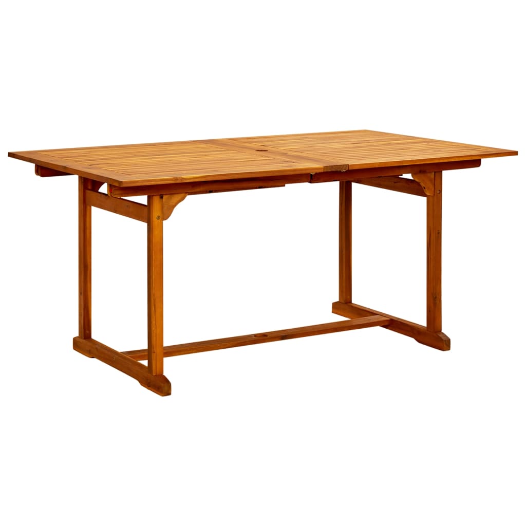 vidaXL Garden Dining Table (160-240)x100x75 cm Solid Acacia Wood - Brown - 240 x 100 x 75 cm - 23933