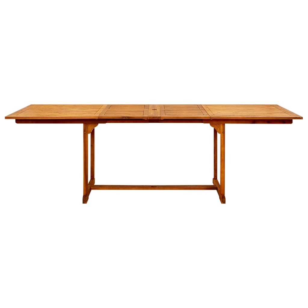 vidaXL Garden Dining Table (160-240)x100x75 cm Solid Acacia Wood - Brown - 240 x 100 x 75 cm - 23933