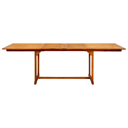 vidaXL Garden Dining Table (160-240)x100x75 cm Solid Acacia Wood - Brown - 240 x 100 x 75 cm - 23933