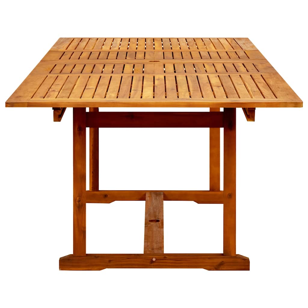 vidaXL Garden Dining Table (160-240)x100x75 cm Solid Acacia Wood - Brown - 240 x 100 x 75 cm - 23933