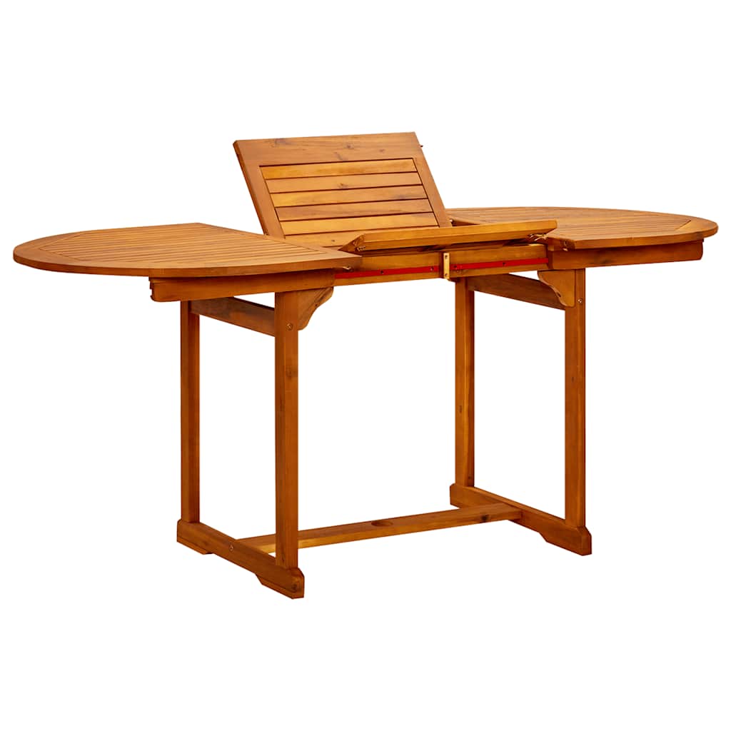 vidaXL Garden Dining Table (120-170)x80x75 cm Solid Acacia Wood - Brown - 170 x 80 x 75 cm