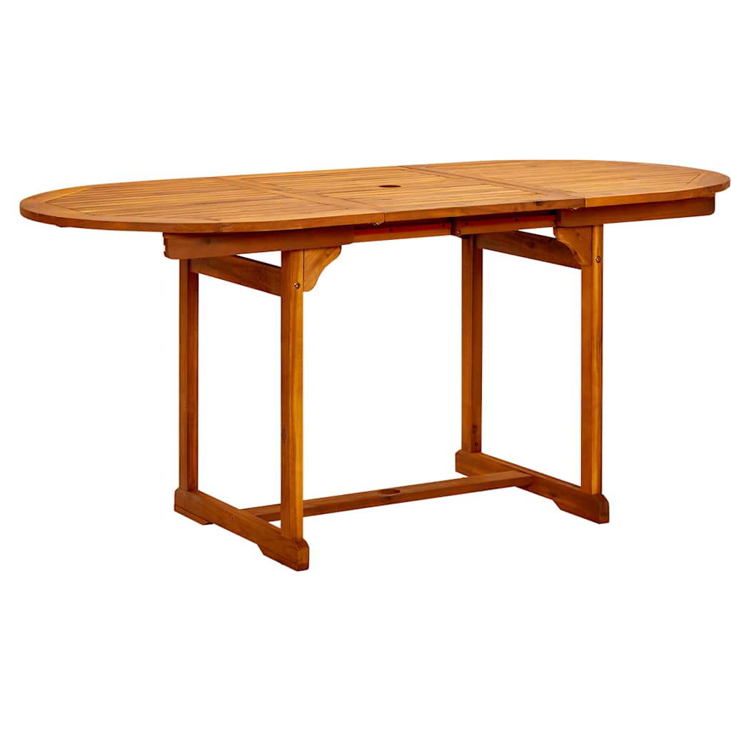 vidaXL Garden Dining Table (120-170)x80x75 cm Solid Acacia Wood - Brown - 170 x 80 x 75 cm