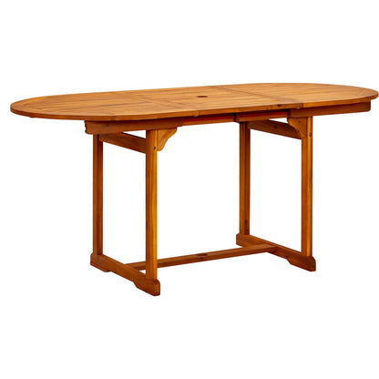 vidaXL Garden Dining Table (120-170)x80x75 cm Solid Acacia Wood - Brown - 170 x 80 x 75 cm