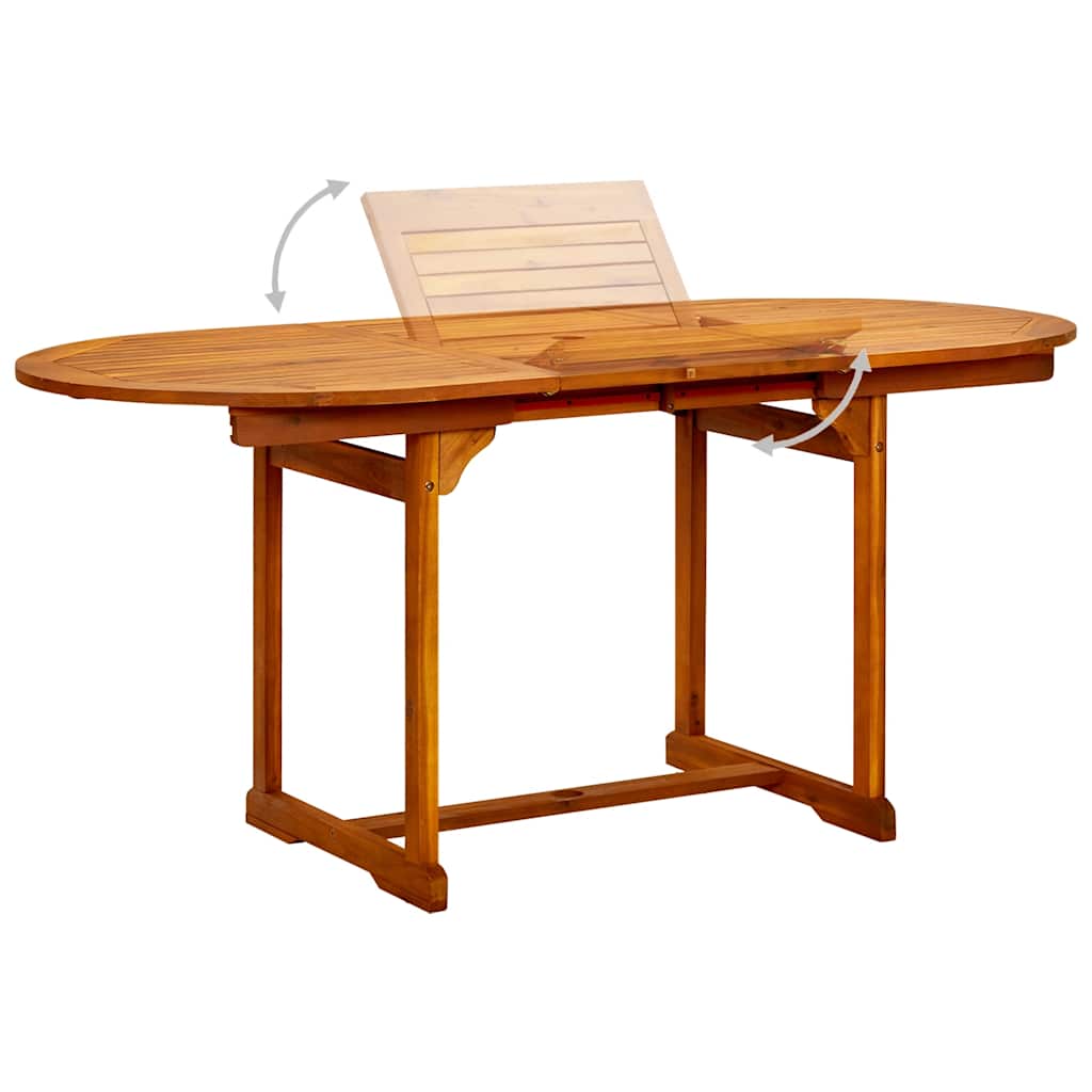 vidaXL Garden Dining Table (120-170)x80x75 cm Solid Acacia Wood - Brown - 170 x 80 x 75 cm