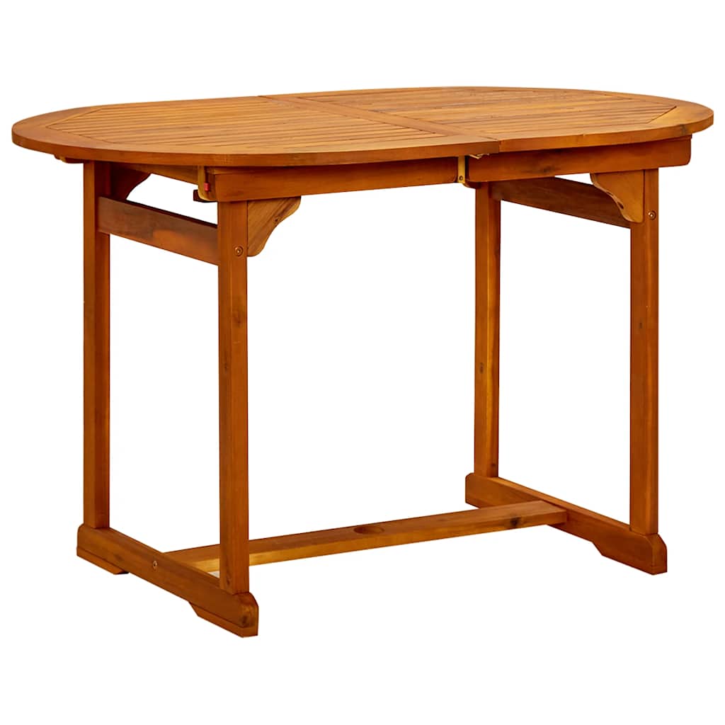 vidaXL Garden Dining Table (120-170)x80x75 cm Solid Acacia Wood - Brown - 170 x 80 x 75 cm