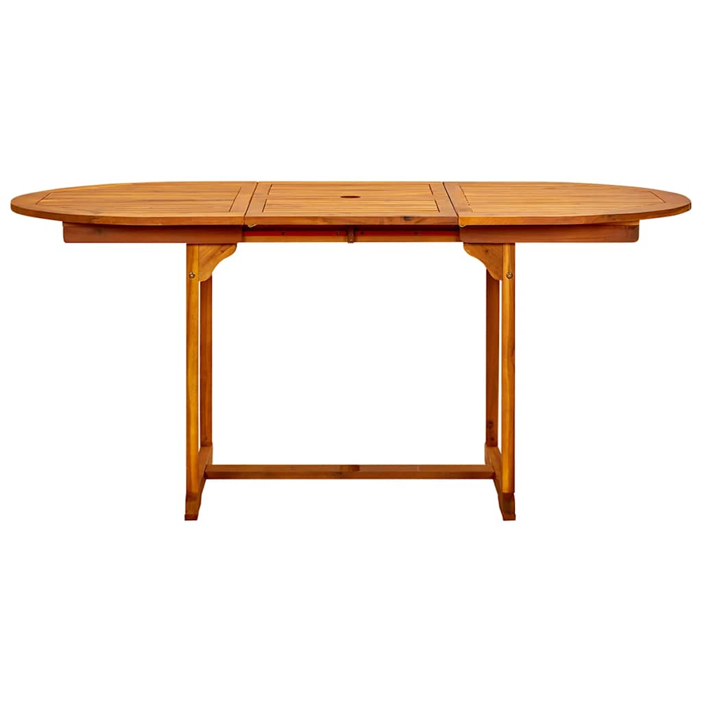 vidaXL Garden Dining Table (120-170)x80x75 cm Solid Acacia Wood - Brown - 170 x 80 x 75 cm