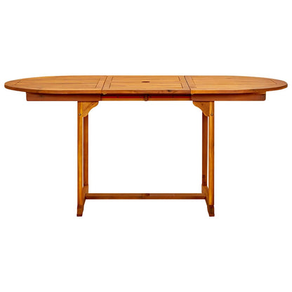 vidaXL Garden Dining Table (120-170)x80x75 cm Solid Acacia Wood - Brown - 170 x 80 x 75 cm