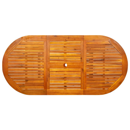 vidaXL Garden Dining Table (120-170)x80x75 cm Solid Acacia Wood - Brown - 170 x 80 x 75 cm