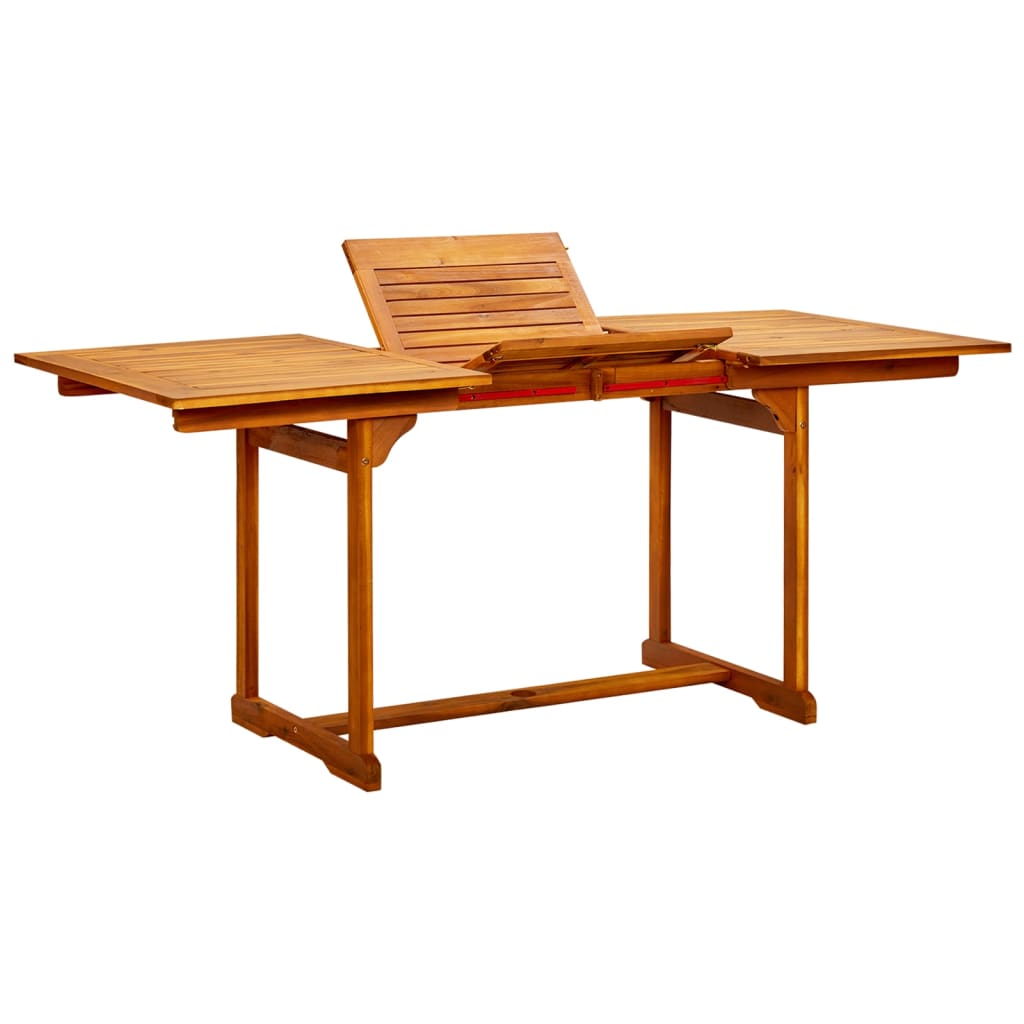 vidaXL Garden Dining Table (120-170)x80x75 cm Solid Acacia Wood - Brown - 170 x 80 x 75 cm - 23945