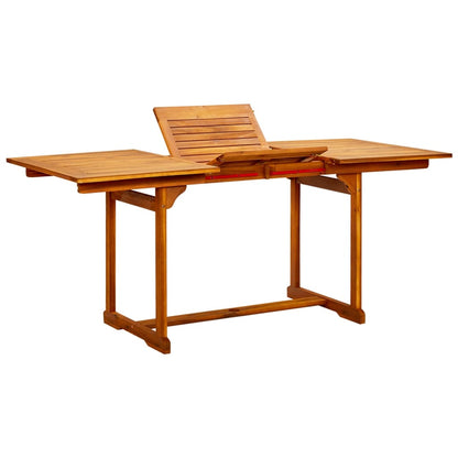 vidaXL Garden Dining Table (120-170)x80x75 cm Solid Acacia Wood - Brown - 170 x 80 x 75 cm - 23945