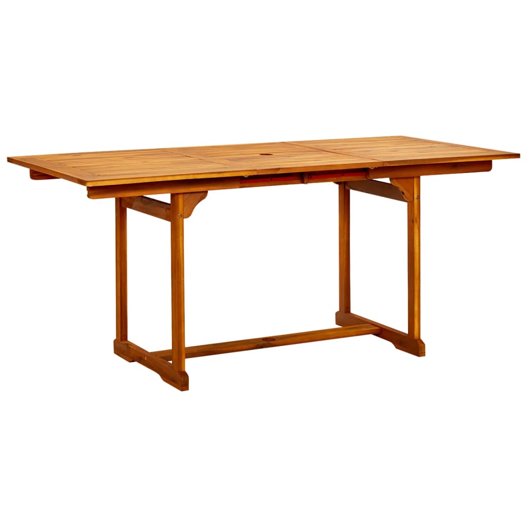vidaXL Garden Dining Table (120-170)x80x75 cm Solid Acacia Wood - Brown - 170 x 80 x 75 cm - 23945