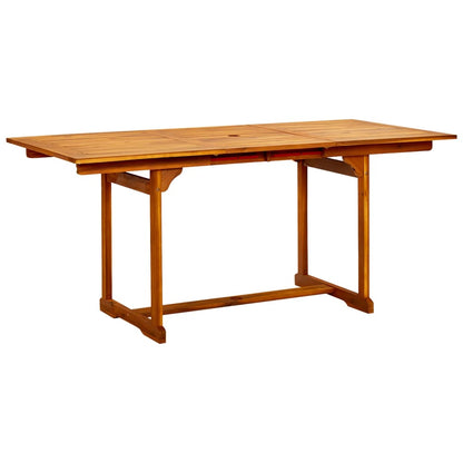 vidaXL Garden Dining Table (120-170)x80x75 cm Solid Acacia Wood - Brown - 170 x 80 x 75 cm - 23945