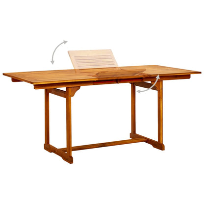 vidaXL Garden Dining Table (120-170)x80x75 cm Solid Acacia Wood - Brown - 170 x 80 x 75 cm - 23945