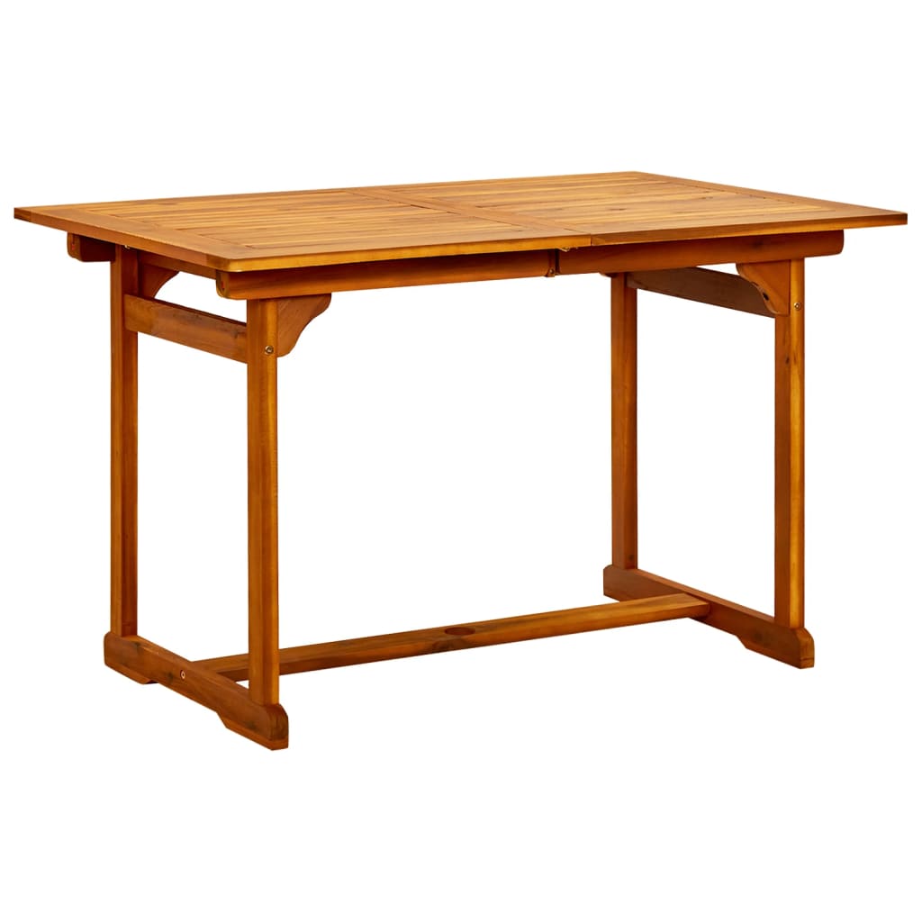 vidaXL Garden Dining Table (120-170)x80x75 cm Solid Acacia Wood - Brown - 170 x 80 x 75 cm - 23945