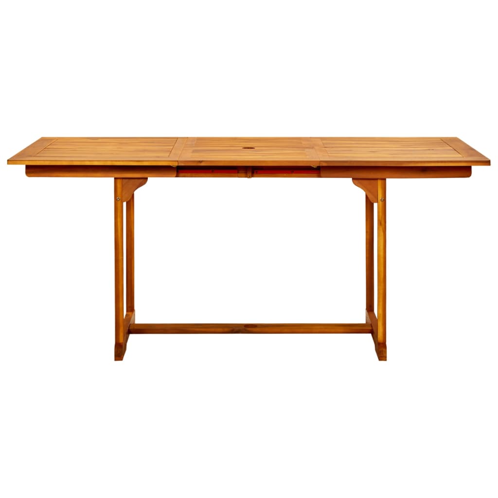 vidaXL Garden Dining Table (120-170)x80x75 cm Solid Acacia Wood - Brown - 170 x 80 x 75 cm - 23945