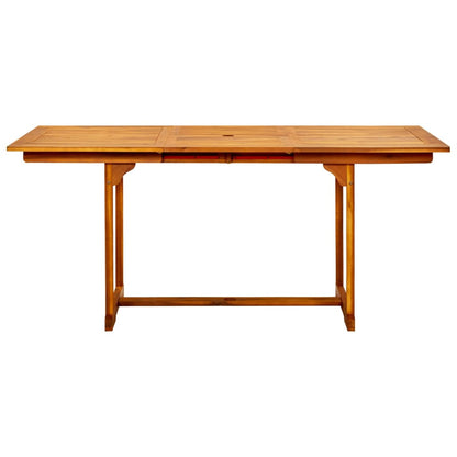 vidaXL Garden Dining Table (120-170)x80x75 cm Solid Acacia Wood - Brown - 170 x 80 x 75 cm - 23945