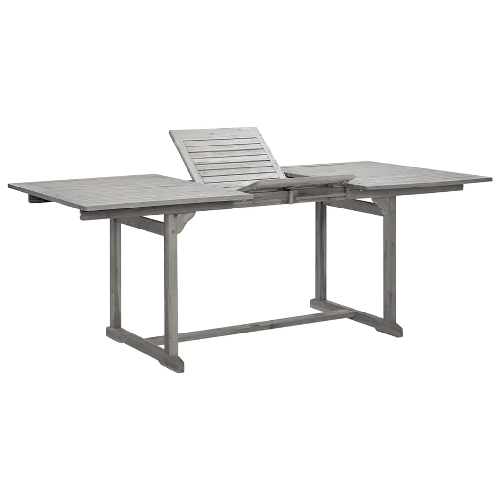 vidaXL Garden Dining Table (150-200)x100x75 cm Solid Acacia Wood - Grey - 200 x 100 x 75 cm